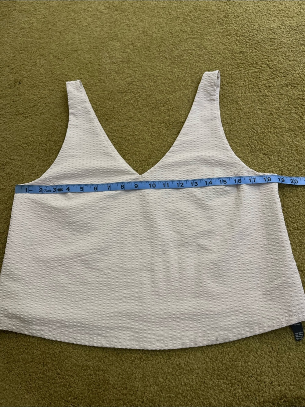 Vuori Villa Textured V Neck Crop Tank Top Tank Beige Ivory Women’s Size M - Picture 6 of 8